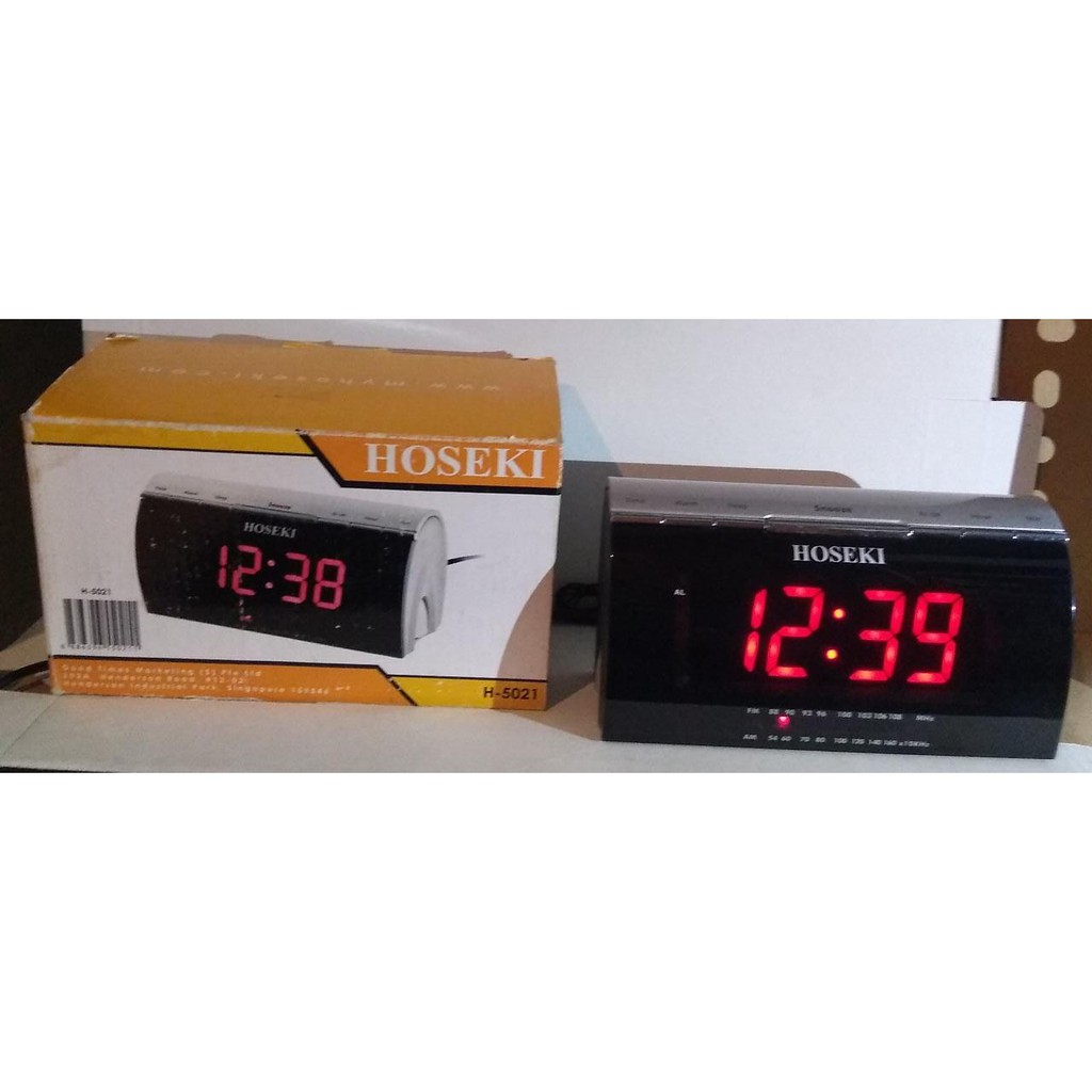 HOSEKI H-5021 Digital Alarm Radio Clock tanpa batere