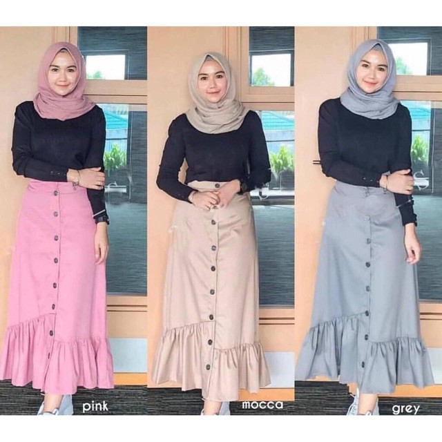 CUCI GUDANG!! RUFFLE SKIRT / ROK RAMPEL KOREA