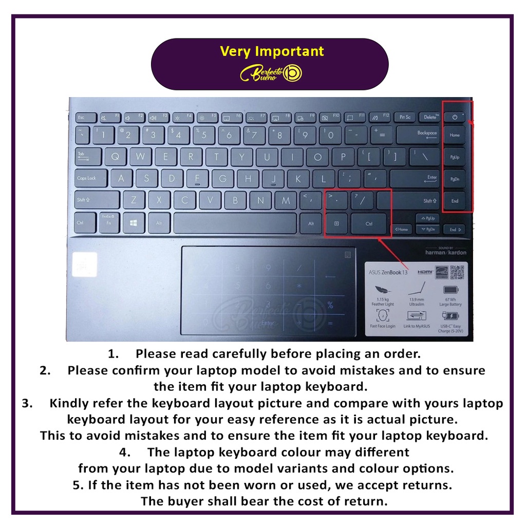 Pelindung Keyboard Untuk Asus ZenBook 13 UX325 UM325 UX363J UX363JA UXF3000E U3700E U3700J 2020