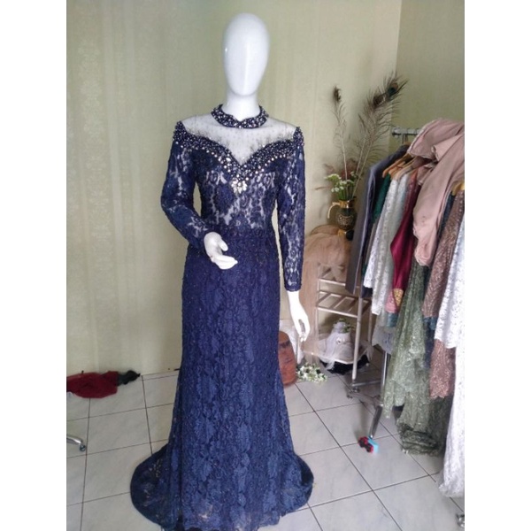 Kebaya pengantin bahan semi prancis full payet