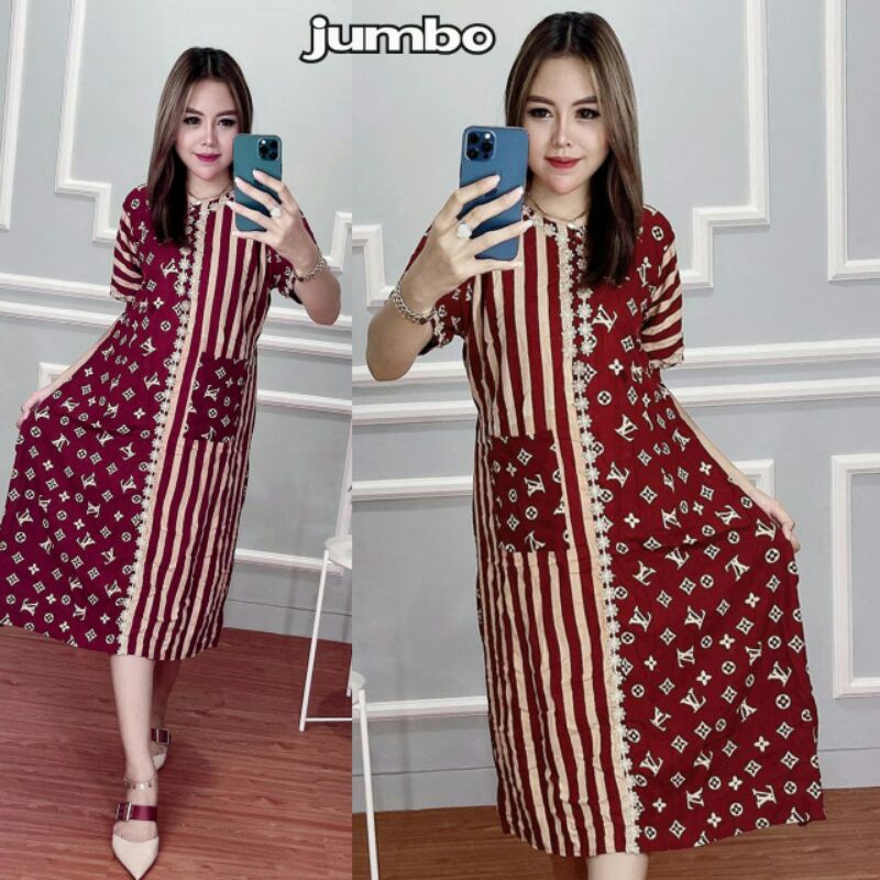 Daster kekinian dress jumbo murah