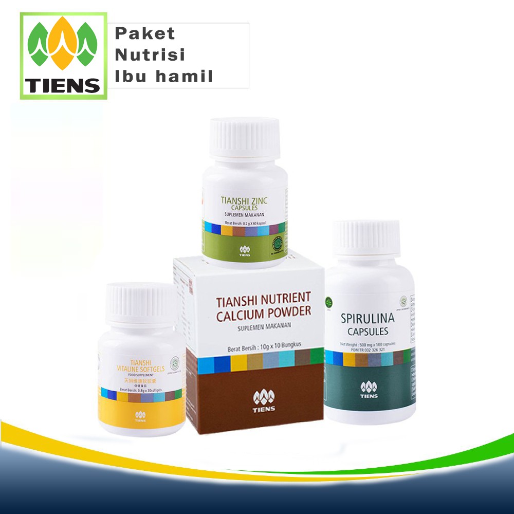 Nutrisi Ibu Hamil Tiens | 3Zinc + 3Nhcp + 1Spirulina + 2Vitaline