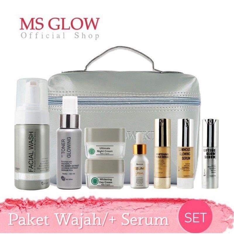 MS GLOW PAKET WAJAH SERUM ORIGINAL (SUDAH BER BARCODE)