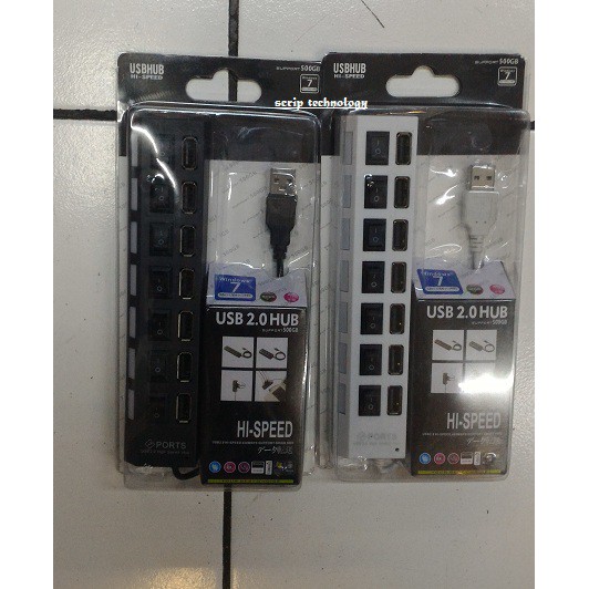 Usb Hub Saklar 7 Port On/Off Usb2.0