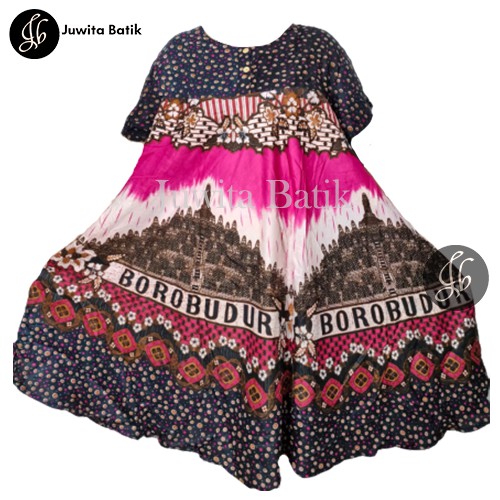 Daster Payung Wanita Jumbo XXL LD 120 Motif Borobudur Busui Bumil Best Seller Murah