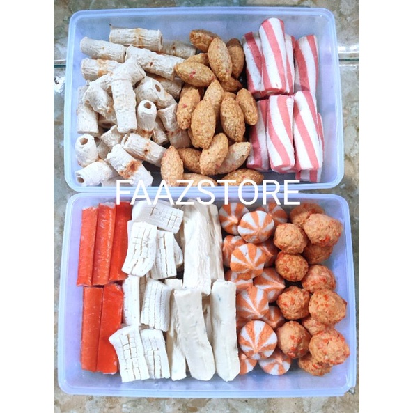 ANEKA SEAFOOD SUKI STEAMBOAT OLAHAN IKAN KUALITAS PREMIUM HARGA SATUAN - Dumpling keju crab stik bakso ikan cumi flower Shabu-shabu TOMYAM FROZEN FOOD PER PCS