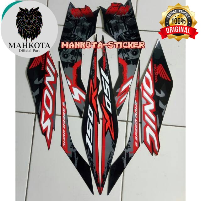 Original Asli Stiker Striping  Honda sonic 150r 2019 hitam murah berkualitas Mahkota Sticker