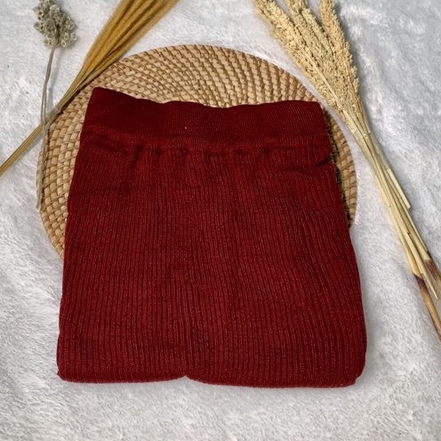 Rok span rajut,Rok wanita premium,Rok tebal knit-MAROON