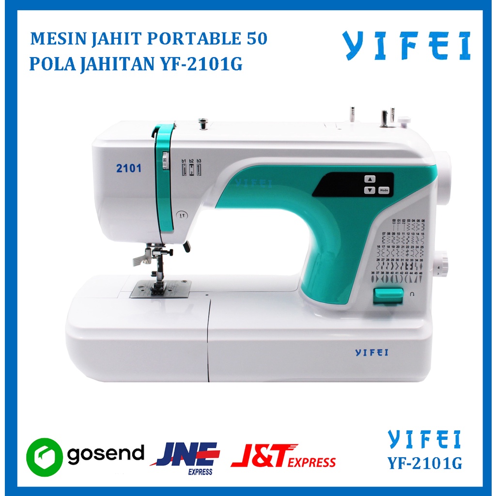 MESIN JAHIT PORTABLE 50 POLA JAHITAN YIFEI YF-2101G WARNA HIJAU