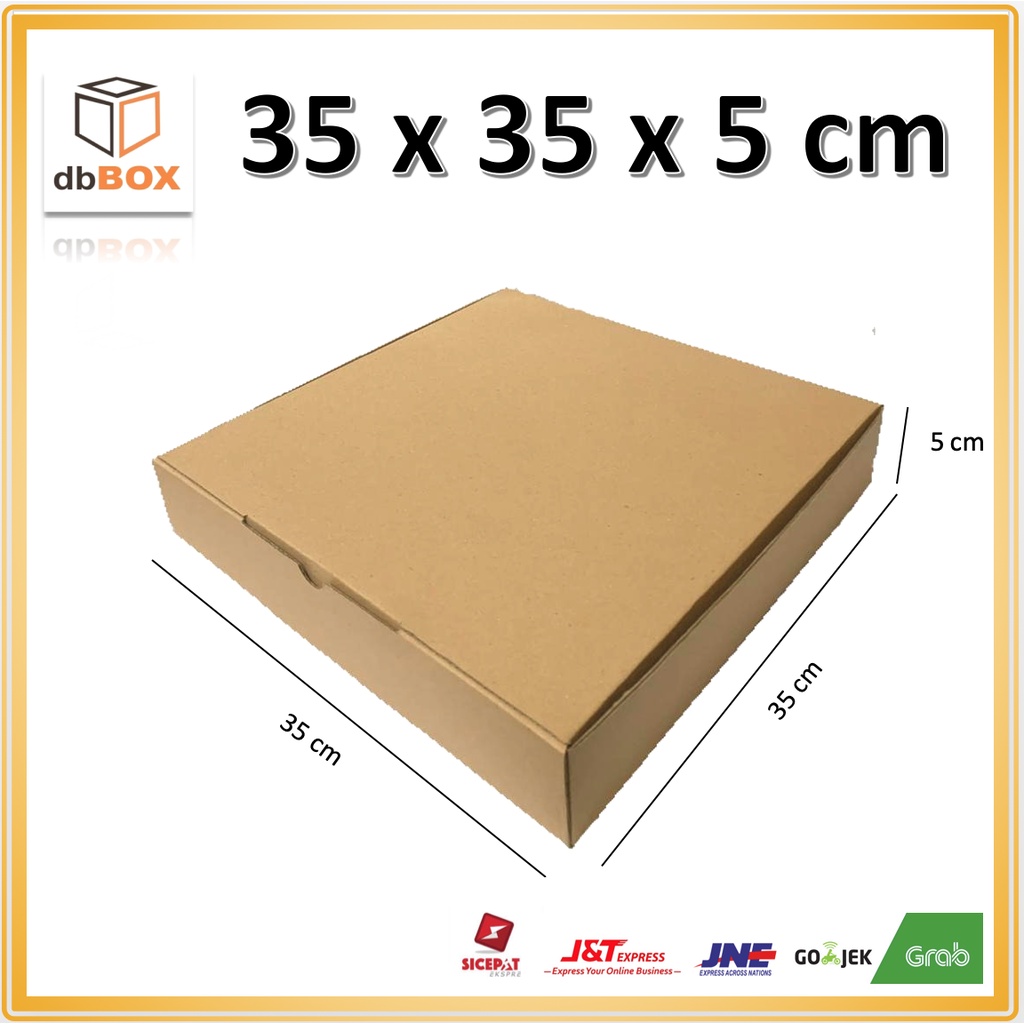 

Kardus Uk. 35x35x5 cm....Die Cut kotak Kue, snack -aksesoris-dll model box pizza