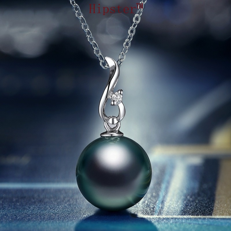 Exquisite Refined Grace Elegant Natural Black Pearl Pendant Necklace