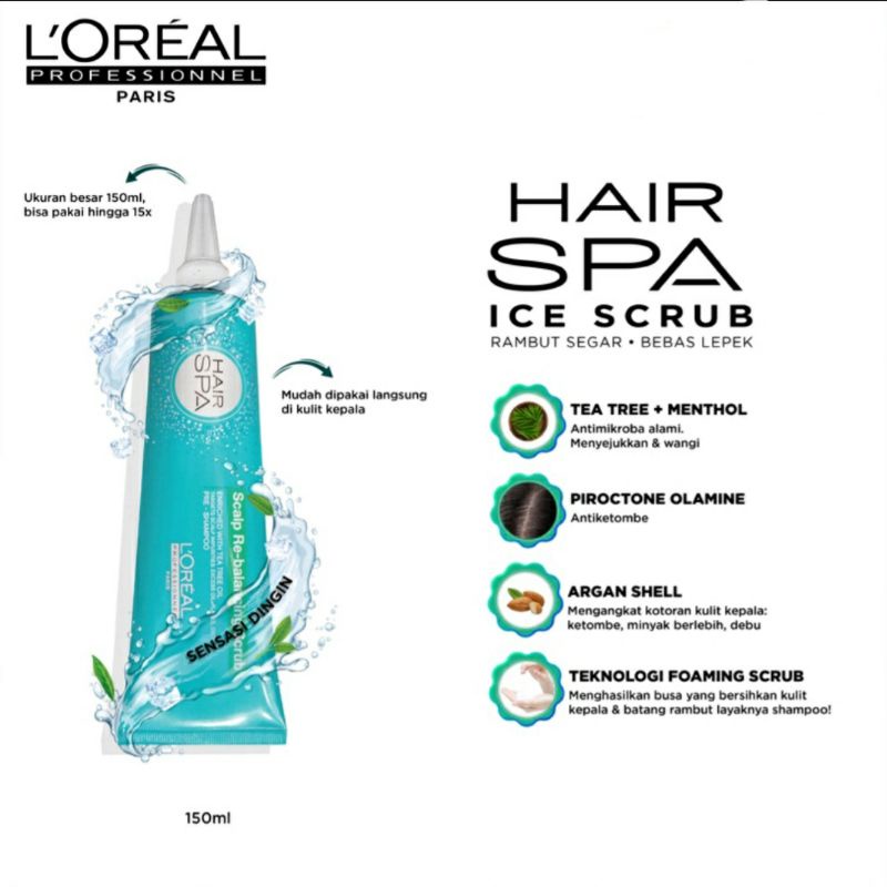 Jual LOREAL HAIR SPA SCALP REBALANCING 150 ML / HAIR SPA ICE SCRUB