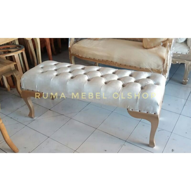 Kursi Dekorasi Pelaminan Backdrop Stool Minimalis Jati