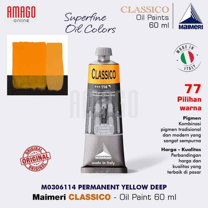 MAIMERI CLASSICO - OIL PAINT - PERMANENT YELLOW DEEP - 60ML - M0306114