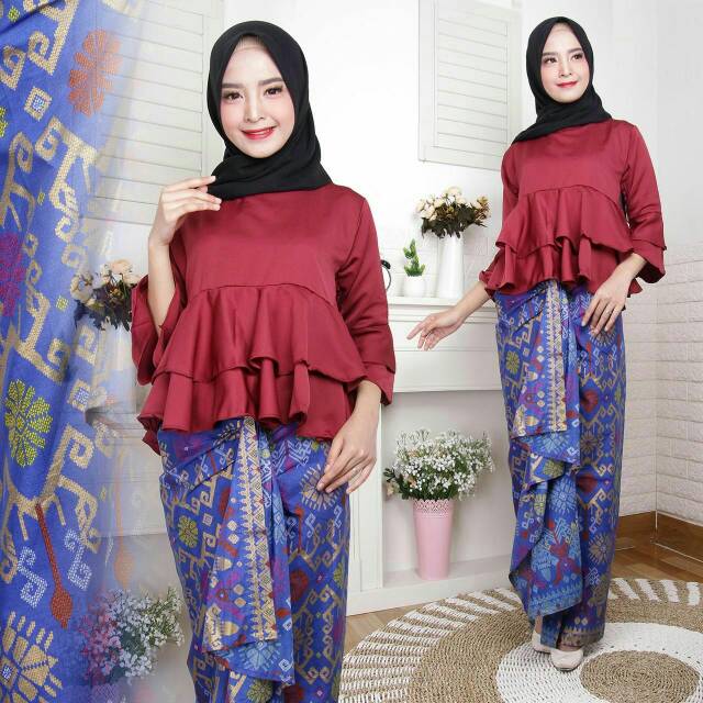 Setelan rok lilit prada batik modern grosir batik murah