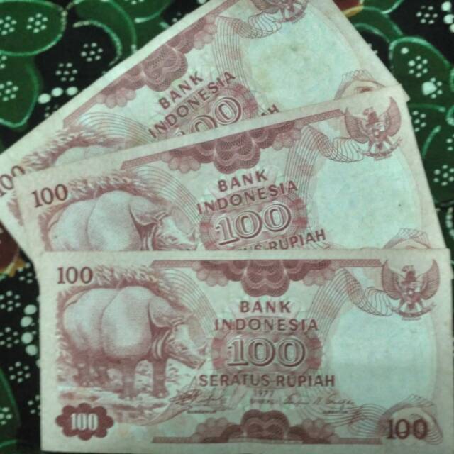 Uang Kuno Asli Rp. 100,- tahun 1977 Badak