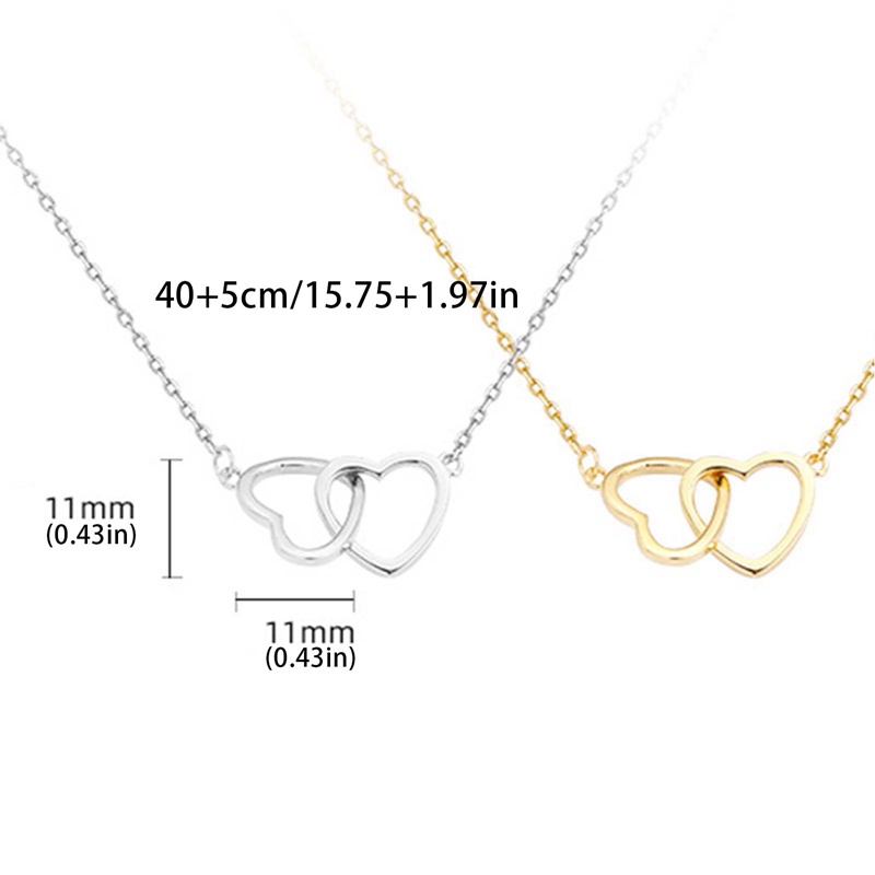 Kalung Choker Bentuk Dua Hati Geometris Untuk Hadiah Ulang Tahun Wanita