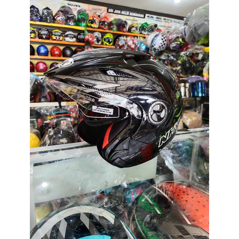 Helm NHK Aviator black double visor