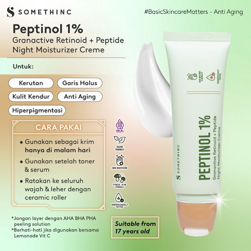 SOMETHINC PEPTINOL Granactive Retinoid + Peptide Night Moisturizer Creme - Krim Malam