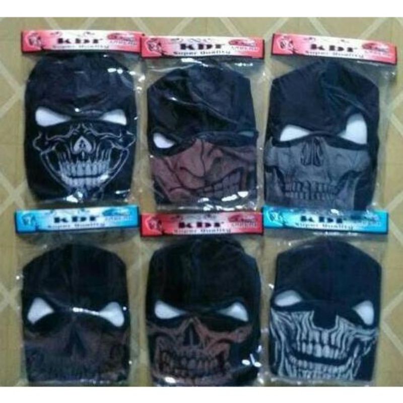 Masker Ninja Sablon Tengkorak KBR