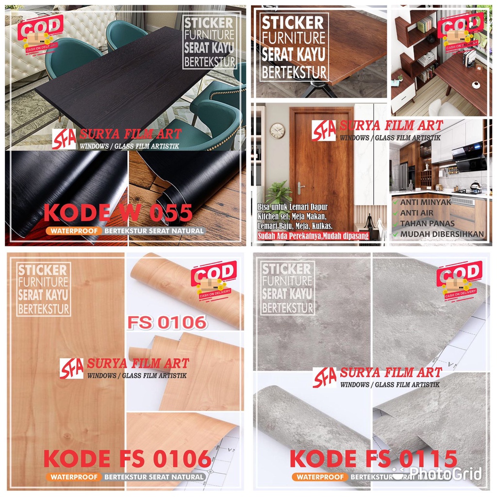 STIKER MOTIF KAYU SERAT 3D MARMER WALLPAPER KAYU LANTAI