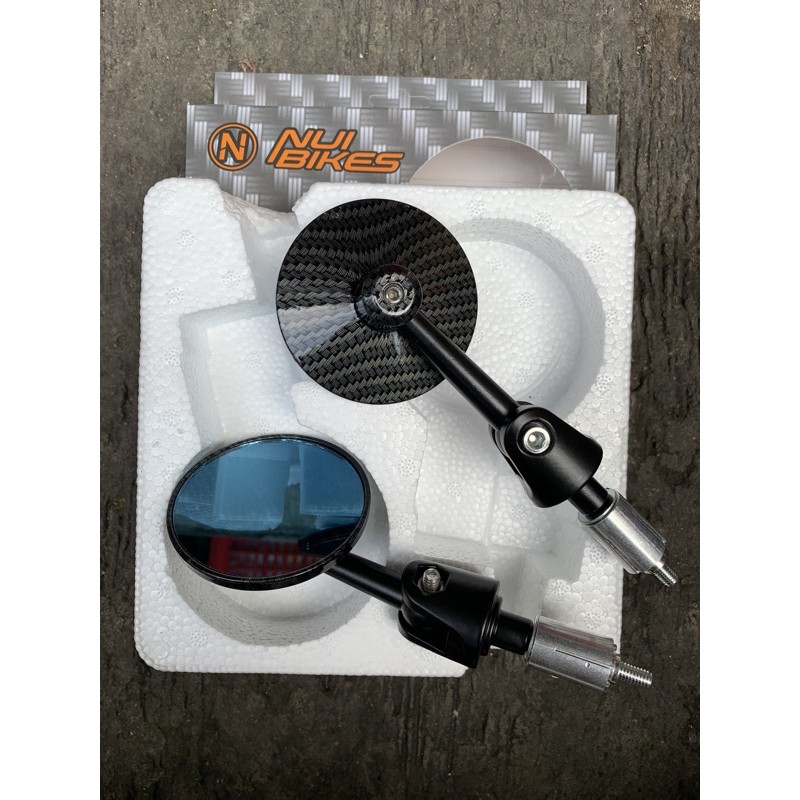 spion/sepion jalu bulat carbon kaca datar biru