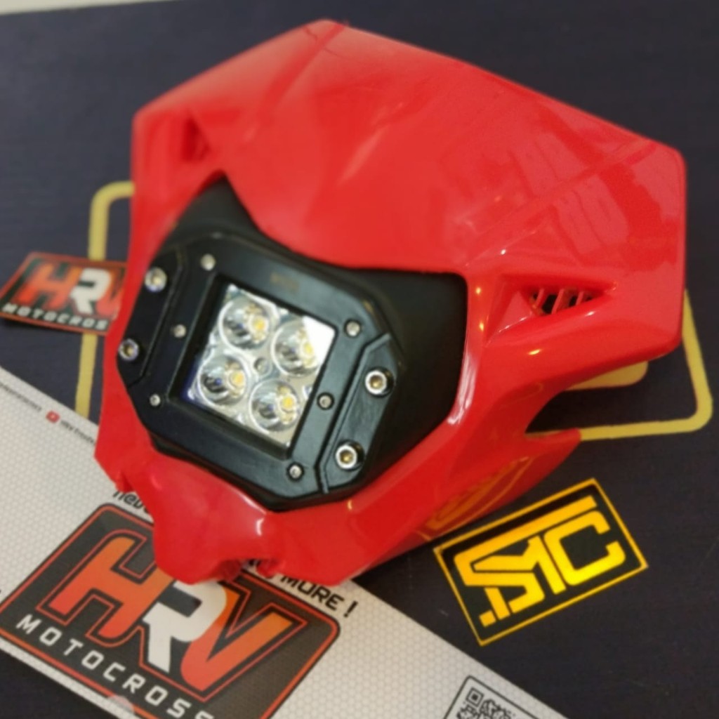 Reflektor Lampu Depan LED Honda CRF 150 HRV MotoCross Merah