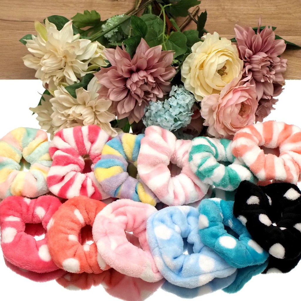 Scrunchie Bulu Handuk HALUS LEMBUT SOFT Ikat Rambut Kain Kunciran Kuncir Scrunchies Korea