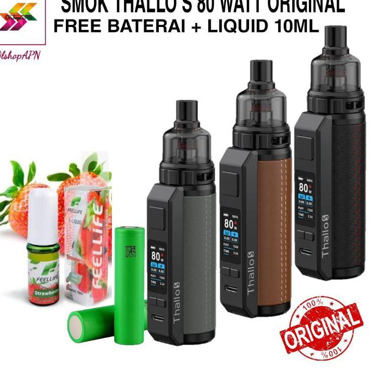 New elektronik tinta wgte90 Vapee Vapoor SMOKEE THALO S KIT 80W Free Baterai+L 10ml mesin uap Spesial 2020