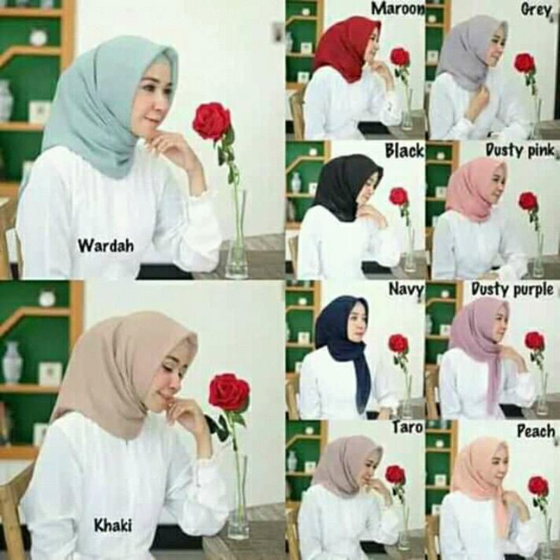 Hijab Bella Square Hijab Segi empat Hijab Bella Square Pollycotton