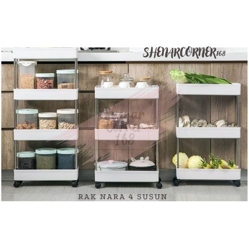 SHENAR RAK TROLI 4 SUSUN SALON DAPUR KAMAR TIDUR MANDI / RAK SUSUN STAND HANGER SERBAGUNA, RAK SAMPING DAPUR RAK KAMAR MANDI RAK BUKU, SHENARCORNER168