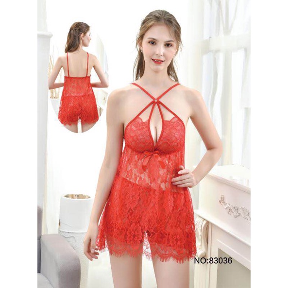 vz lingerie - LINGERIE 57 / BAJU TIDUR SETELAN CELANA SEXY TRANSPARAN FULL BRUKAT