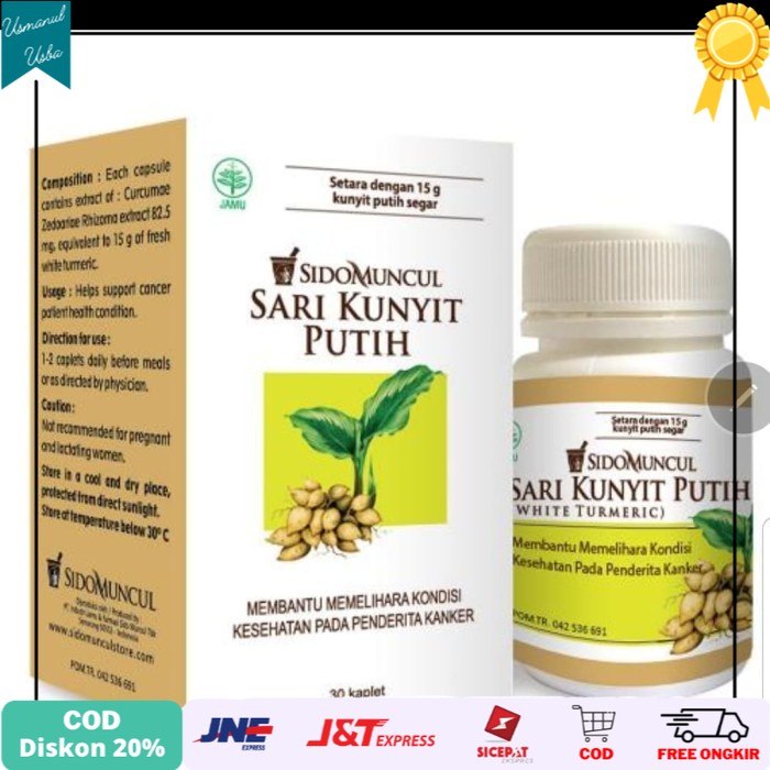

◾COD◾ SARI KUNYIT PUTIH 30 kapsul SIDOMUNCUL