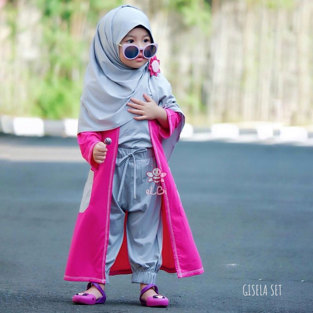 Baju Anak Perempuan - Setelan Baju Muslim Anak Perempuan  - Gamis Anak Perempuan  - Gisela