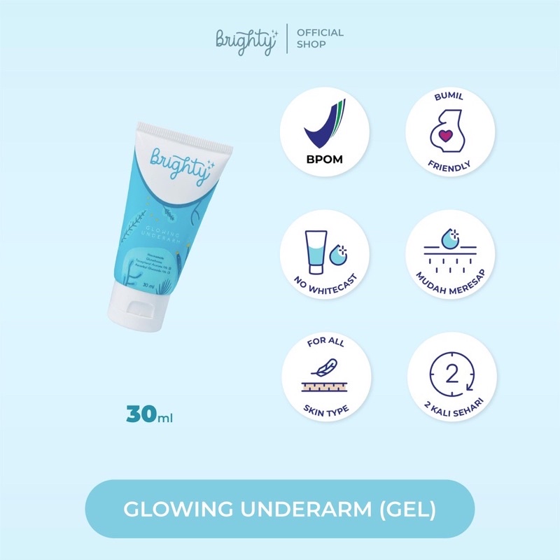 Brighty Glowing Underarm Pemutih ketiak - Brighty Pencerah ketiak - Brighty Underarm cream gel
