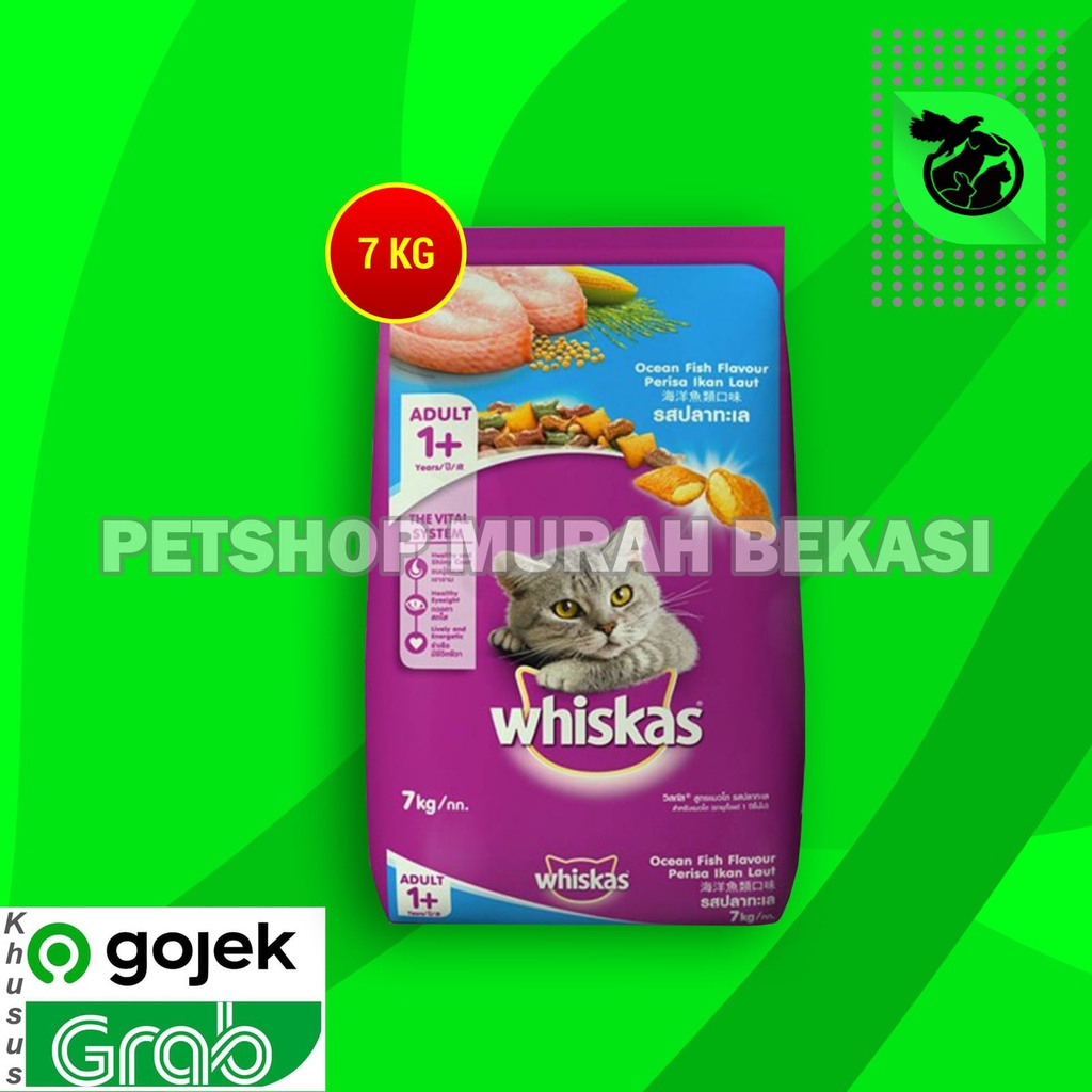 [GOSEND] Makanan Kucing Whiskas Ocean Fish 7 Kg Cat Food Ikan Laut 7kg Fresh Pack