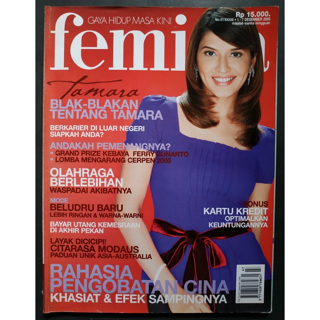 Majalah Femina No. 47 Tahun 2005 Cover Tamara Blezinsky