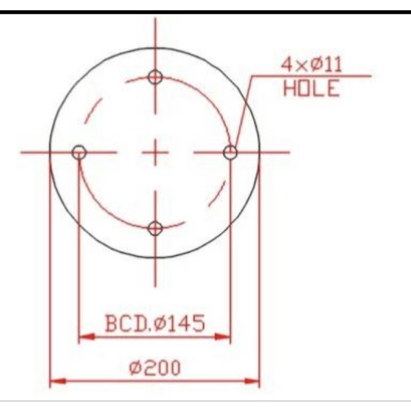 Besi plat bulat 3mm + 4 lubang