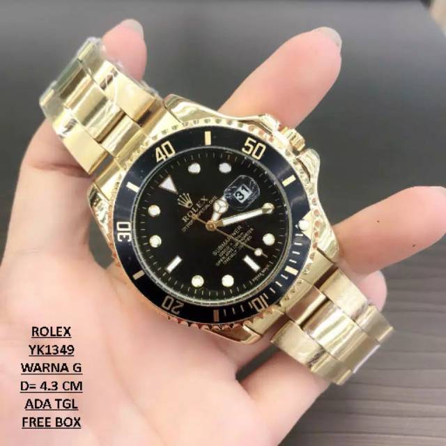 JAM TANGAN PRIA MURAH ROLEX YK1349 RANTAI GOLD