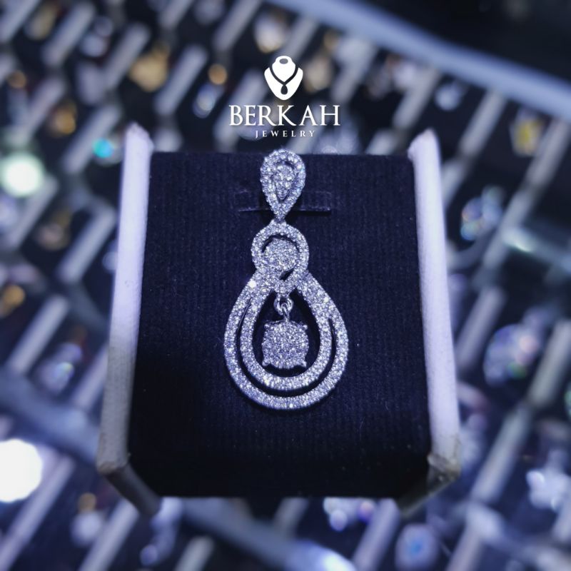 Liontin emas berlian eropa asli natural diamond free sertifikat