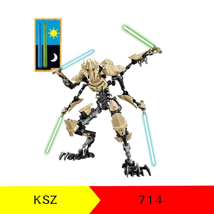 Mainan Lego Anak KSZ714 Star Wars Figures Grievous Robot Rebel Generals  Building Blocks Brick