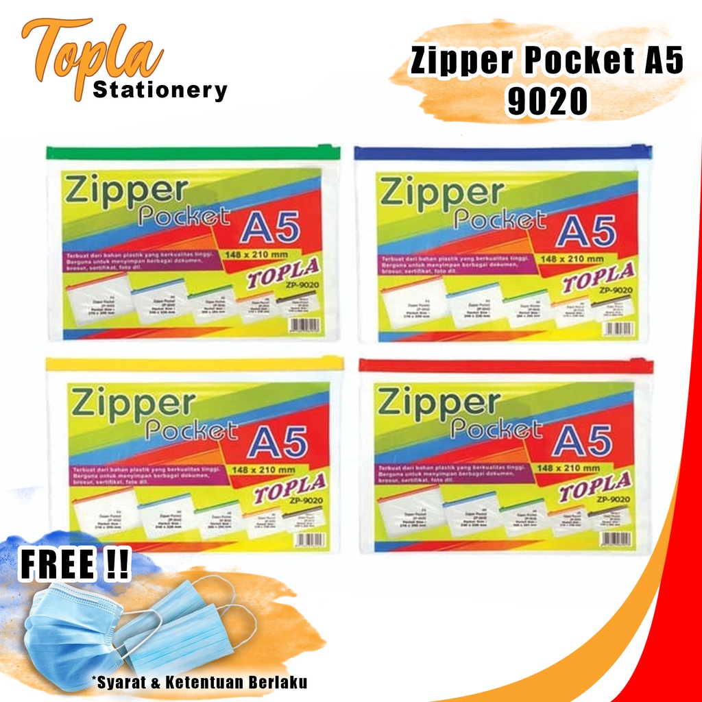 

HARGA DAPAT 5 PCS Plastik Zipper Lock Zipper Pocket A5 ZP-9020 Pouch Kantong Zipper Plastik A5 Tas File Plastik Kantong Dokumen Plastik
