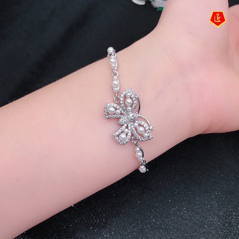 [Ready Stock]High-Grade Fashion Butterfly Pearl Bracelet