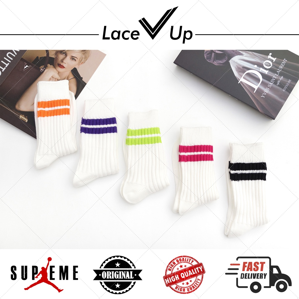 Kaos Kaki Old School Stripes Socks - Lace Up Skate Socks