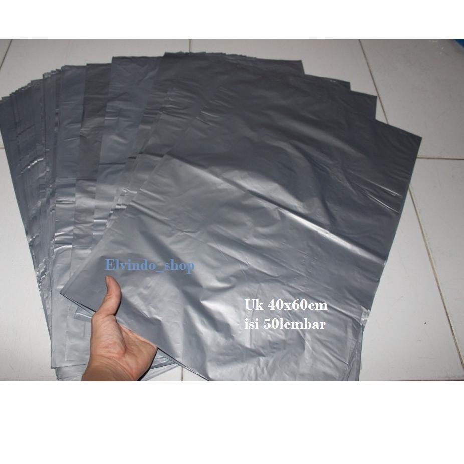 

PLASTIK PACKING OLSHOP JUMBO isi 50lembar/ONLINE HD SILVER 40x60CM