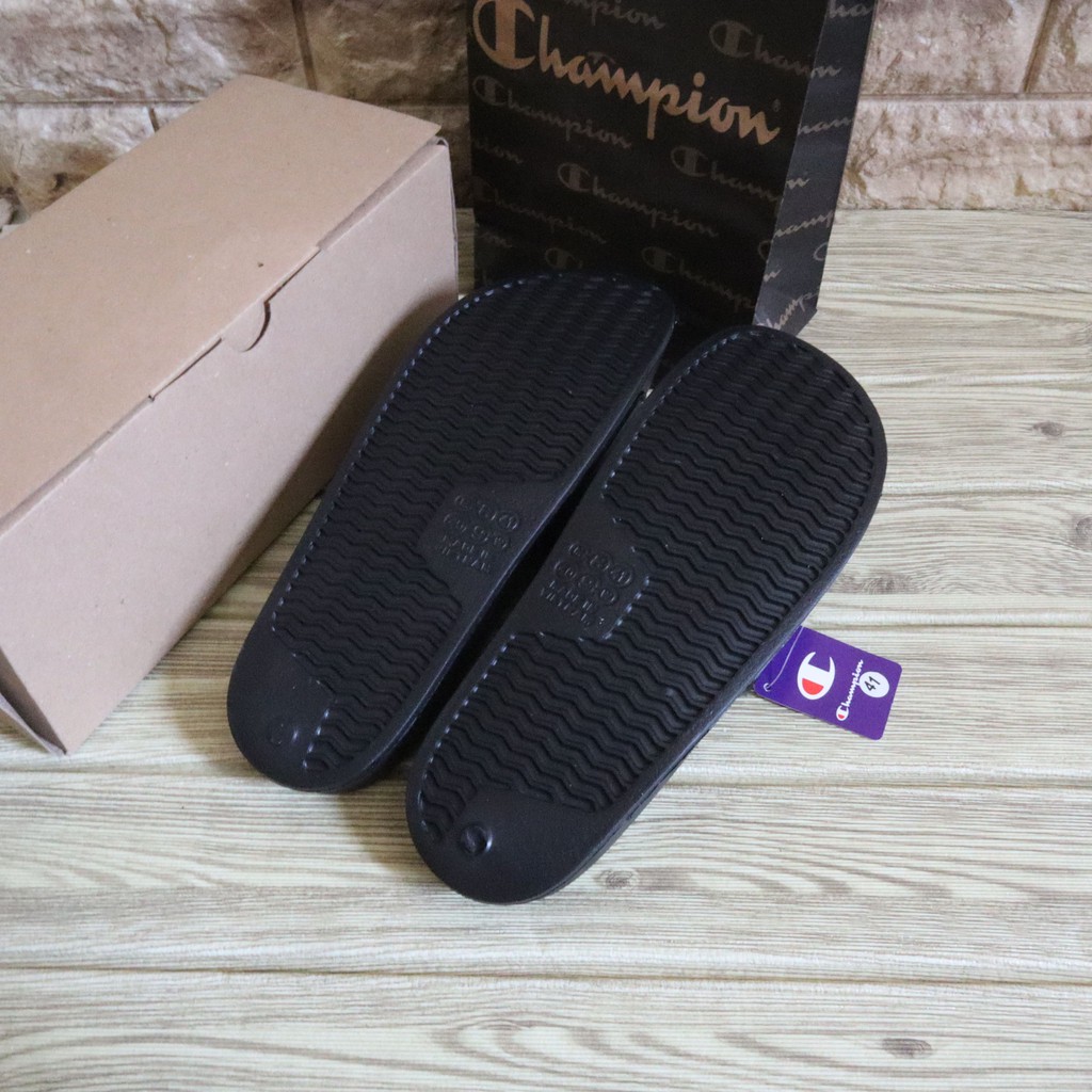 Sandal Slide Champion Pria Wanita kasual Sandal Slop Cowo Cewe Sendal Slop flat flip pria distro-2
