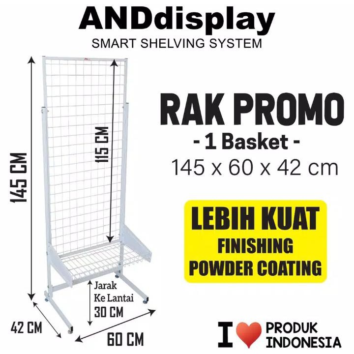 RAK PROMO 1 BASKET KERANJANG SNACK ROTI MINIMARKET SUPERMARKET ANDDISPLAY