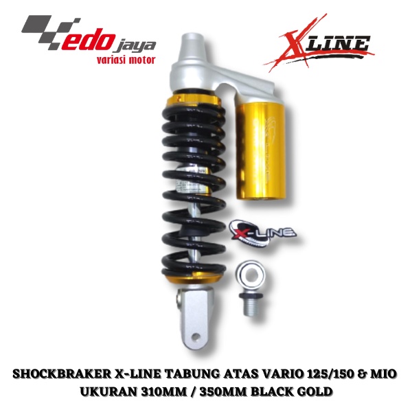 SHOCKBRAKER SOK SHOCK VARIO 125 VARIO 150 / MIO X LINE 330/310MM  BLACK GOLD TABUNG ATAS - 006