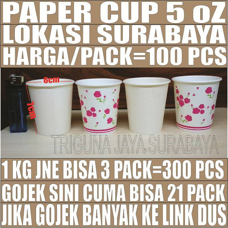 Paper Cup 5oz 150 ml 100pcs Per pack Gelas Kertas Ice 