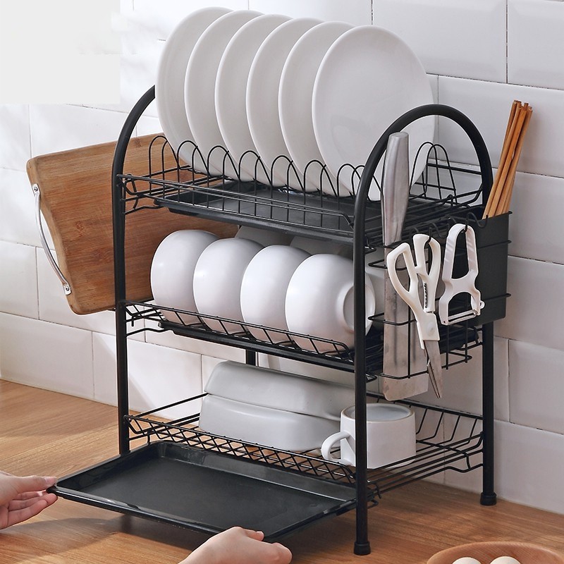 Lemari Piring Rak Piring Dapur Tempat Peralatan Piring Dan Gelas Makan Serbaguna Multifunctional Dish Rack